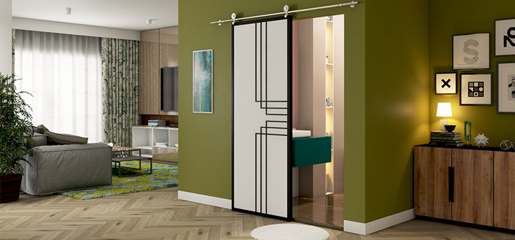 sliding bathroom door installation in Hawthorne